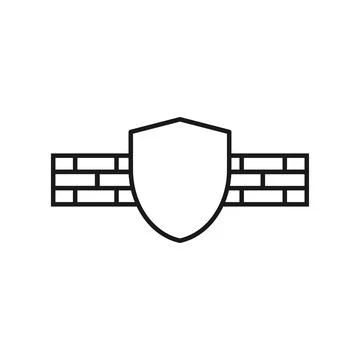 Firewall flat design icon symbol Stock Illustration