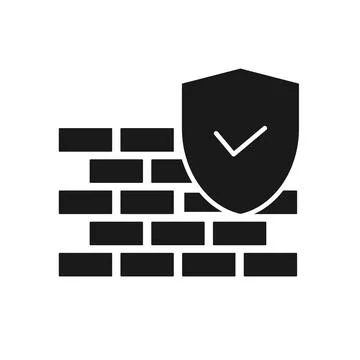 Firewall flat design vector black icon symbol イラスト素材
