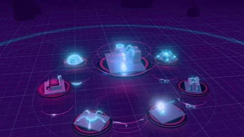Firewall Gateway Core Surrounded By Cyber Security And Network Platforms Under Stock Footage 344405201