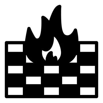 Firewall glyph icon vector illustration isolated on white background Stock Illustration