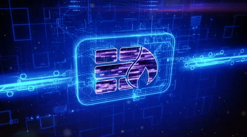 Firewall icon on abstract blue background Stock Footage 63509416