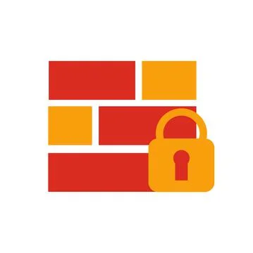 Firewall icon computer vector security protection technology datum network sy Stock Illustration