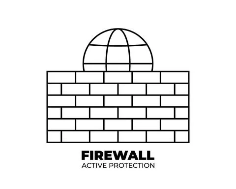 Firewall icon design isolated on white background. Vector illustration . Bric イラスト素材