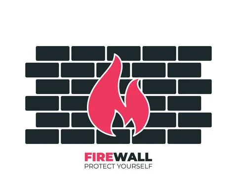 Firewall icon design isolated on white background. Vector illustration Stock Illustration