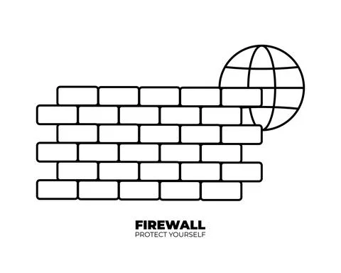 Firewall icon design isolated on white background. Vector illustration Stockillustratie