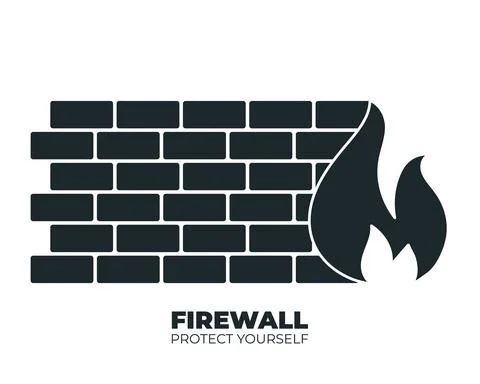 Firewall icon design isolated on white background. Vector illustration Stockillustratie