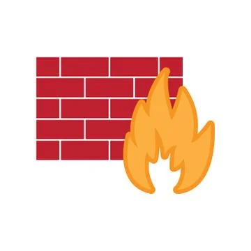 Firewall icon fireplace icon vector Stock Illustration