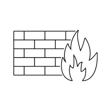 Firewall icon fireplace icon vector Stock Illustration