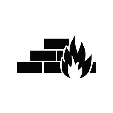 Firewall icon fireplace icon vector Stock Illustration