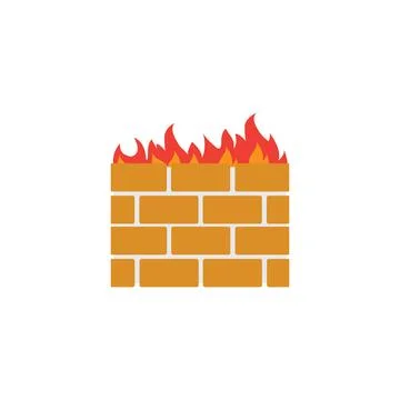 Firewall icon. Flat illustration of firewall vector icon for web design Stock Illustration