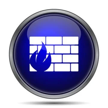 Firewall icon. Internet button on white background.. Stock Illustration