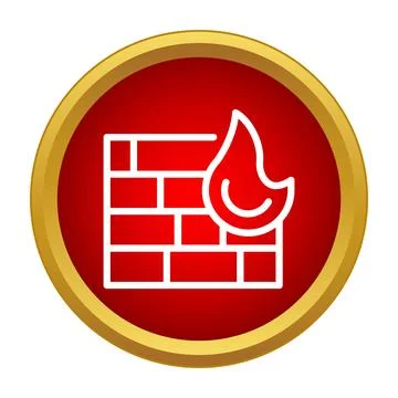 Firewall icon protecting network security and data safety 库存插图