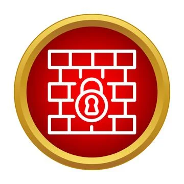 Firewall icon showing network and data security Stock Illustration