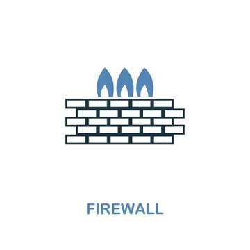 Firewall icon in two colors. Premium design from internet security icons 库存插图