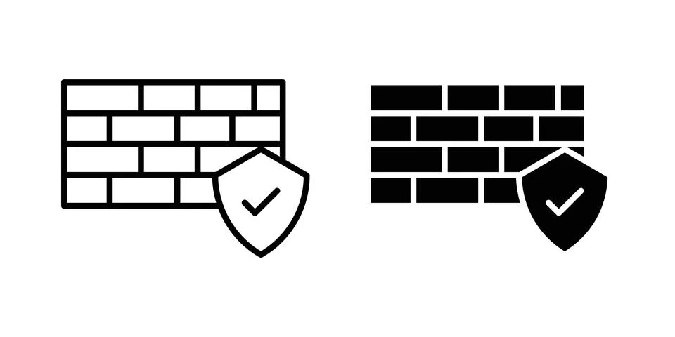 Firewall icon vector symbol graphics Stock Illustration
