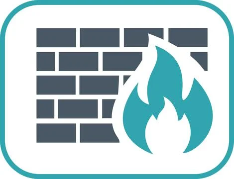 Firewall internet security system flat icon Stock Illustration