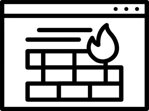 Firewall Line Icon Design Stock Illustration
