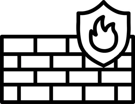Firewall Line Icon Design Stock Illustration