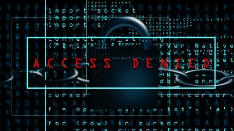 Firewall on network denies access to hacker Stock Photos