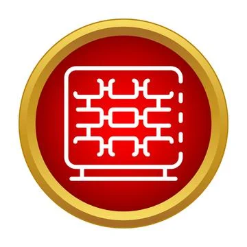 Firewall network protection blocking cyber attack icon Illustrazione stock