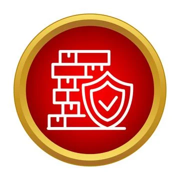 Firewall network security protecting internet data icon Stock-Illustration