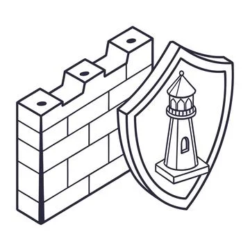 Firewall Network Security Protection Minimal Vector Icon Stock Illustration