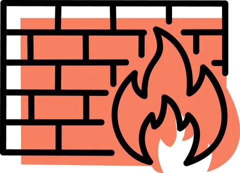 Firewall network security protection system icon Stock Illustration