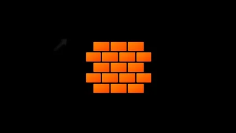 Firewall Network Security Wall Deflecting Incoming Data Threat Arrow Icon Stock-Footage 346202124