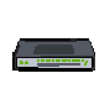 Firewall network switch pixel art vector illustration Stock Illustration