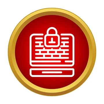 Firewall padlock protecting digital data security concept Stock Illustration