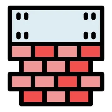 Firewall protecting brick wall, cybersecurity concept Stock Illustration