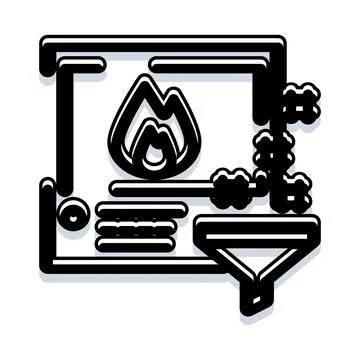 Firewall protecting digital data packets with filter concept Illustrazione stock