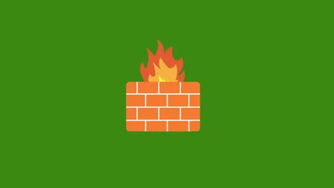 Firewall Protection icon animation.green background. Stock Footage 244802089