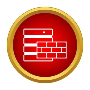 Firewall protection icon representing network data security Stock Illustration
