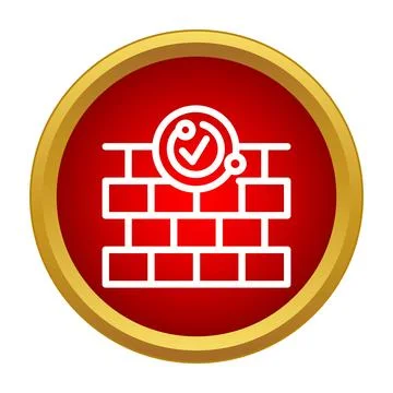 Firewall protection icon showing secure network defense Stock Illustration