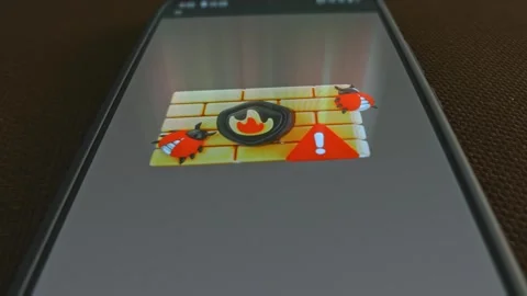 Firewall PSD themed graphic presentation on smartphone Stock Footage 303427206