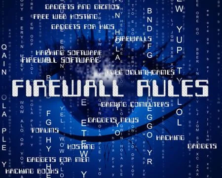 Firewall Rules Indicates No Access And Words Stock Illustration