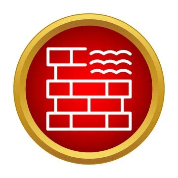 Firewall security protection preventing incoming data icon Stock Illustration