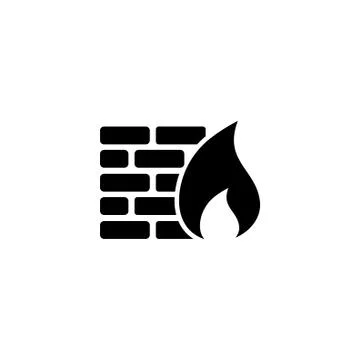 Firewall, Security Wall, Security Flat Vector Icon Stock Illustration