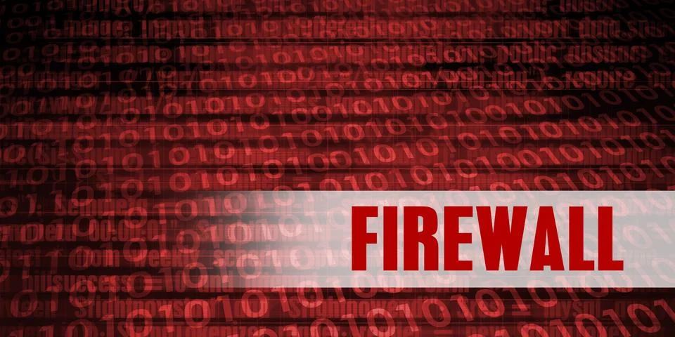 Firewall Security Warning 库存插图