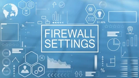 Firewall Settings, Animated Typography Video stock 116358996