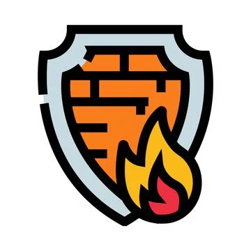 Firewall shield protecting network and data security Illustrazione stock