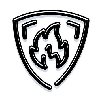 Firewall shield protecting network security icon concept Illustrazione stock