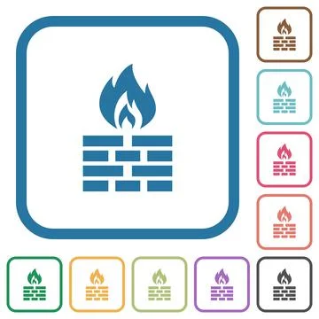 Firewall simple icons Stock Illustration