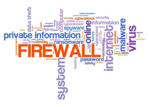 Firewall software - computer security concept. Word cloud. Stock Illustration