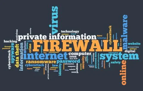 Firewall software - computer security concept. Word cloud. イラスト素材