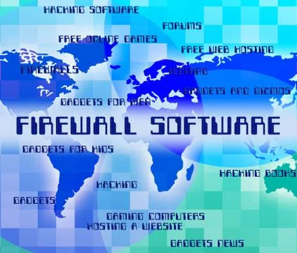 Firewall Software Means No Access And Application 스톡 일러스트