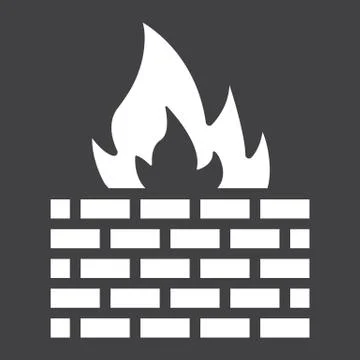 Firewall solid icon, security and brick wall Stock Illustration
