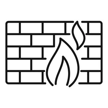 Firewall stop theft icon outline vector. Security software Illustrazione stock