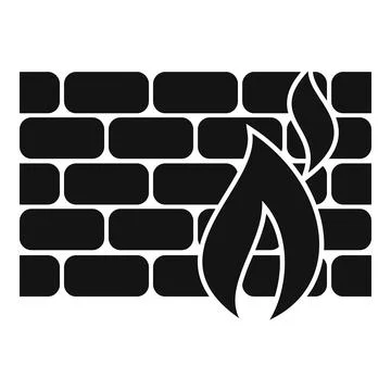 Firewall stop theft icon simple vector. Security software Illustrazione stock